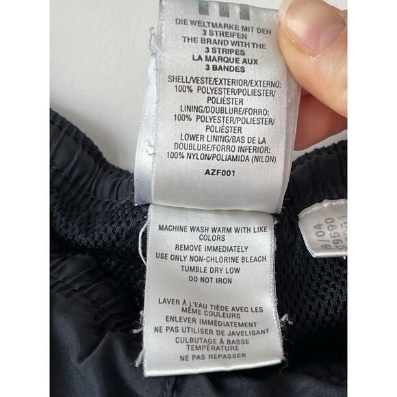 Vintage Adidas Windbreaker Pants Mens L Black Blue Stripes Zip-Ankle Track Y2K‌ - Picture 11 of 11